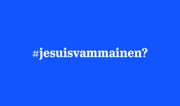 Teksti "jesuisvammainen?" sinisellä taustalla.